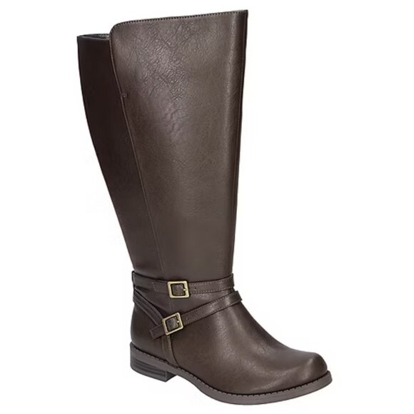 NWT Easy Street Womens Brown Bay Plus Plus Wide Athletic Calf Tall Boot Size 9WW - Picture 1 of 9